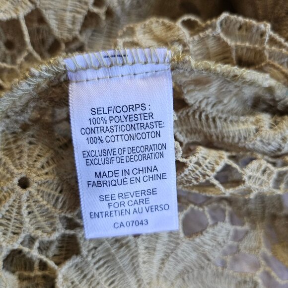 Joie Women's Light Green Floral Crochet Button Up Shirt Size: L - Picture 9 of 9